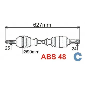 Arbre de transmission GRESA T5121 Z2