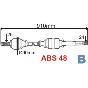 Arbre de transmission GRESA T5122 Z2