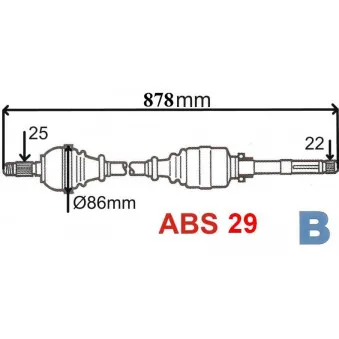 Arbre de transmission avant droit GRESA T5141 Z1
