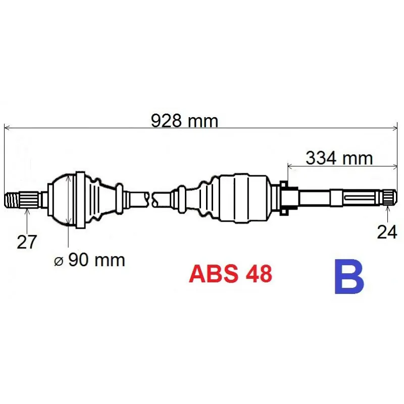 Arbre de transmission GRESA T5465 Z
