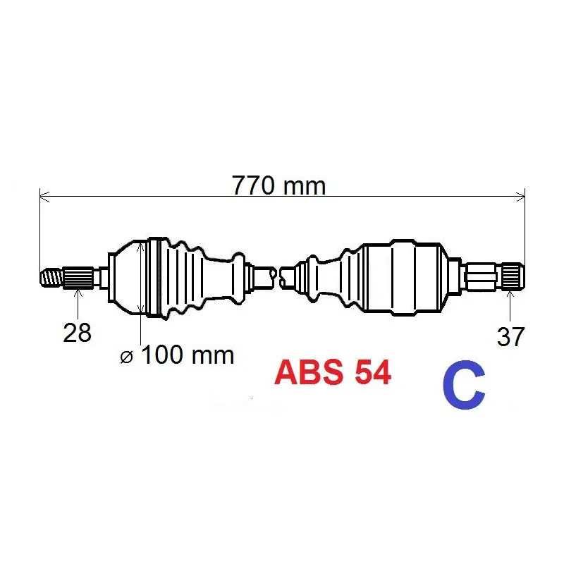 Arbre de transmission avant gauche GRESA T5482 Z