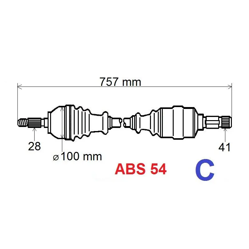 Arbre de transmission avant gauche GRESA T5486 Z