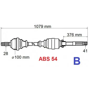 Arbre de transmission avant droit GRESA T5487 Z