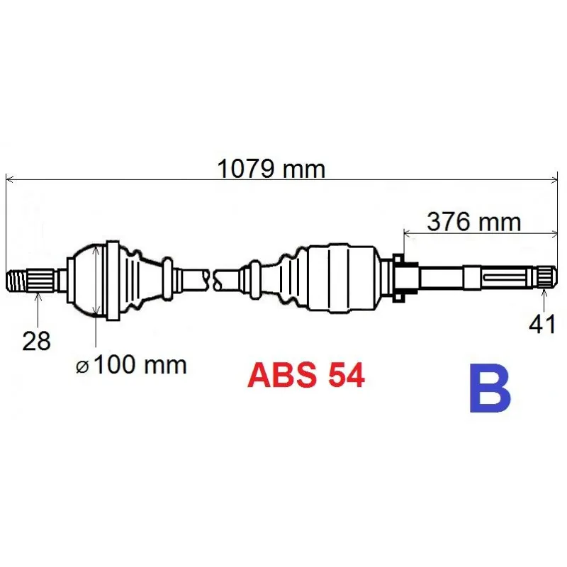 Arbre de transmission avant droit GRESA T5487 Z