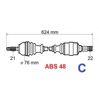 Arbre de transmission GRESA T5588 Z