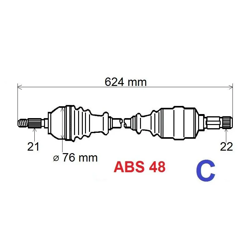 Arbre de transmission GRESA T5588 Z