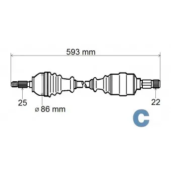 Arbre de transmission GRESA T5591