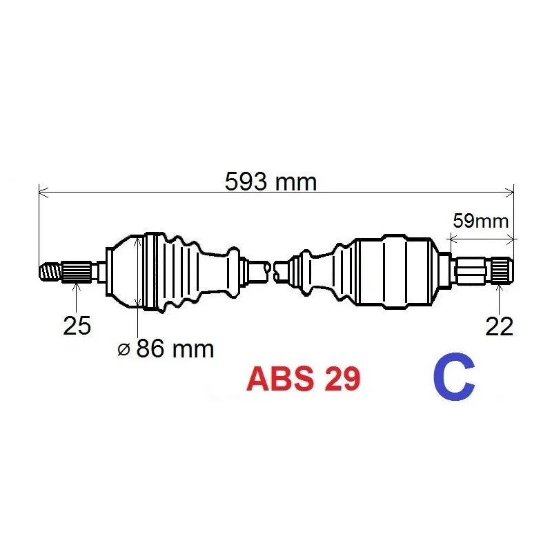 Arbre de transmission GRESA T5591 Z1