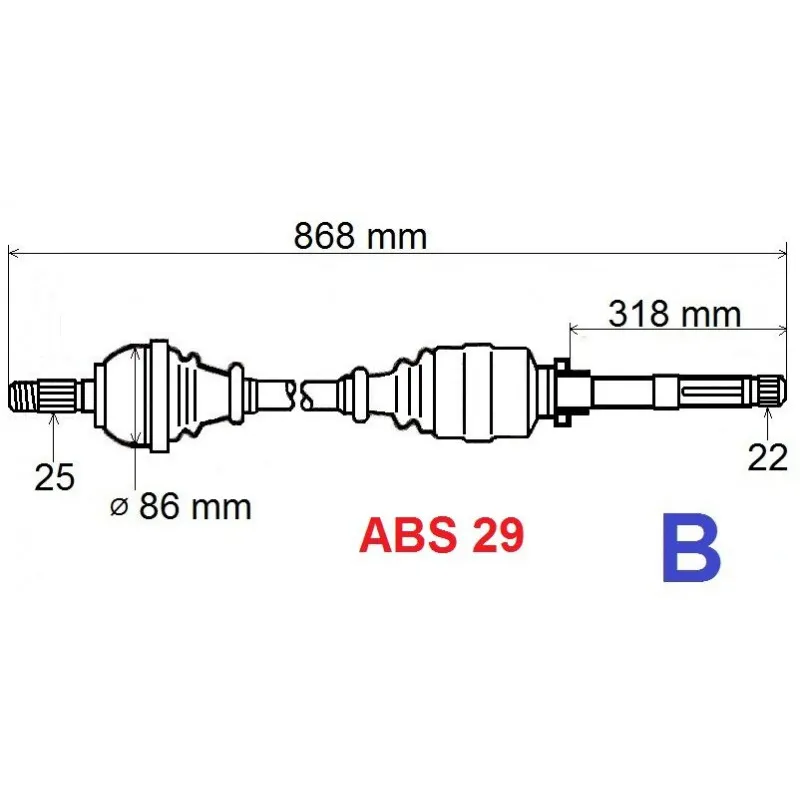 Arbre de transmission GRESA T5592 Z1