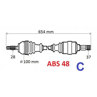 Arbre de transmission GRESA T5595 Z