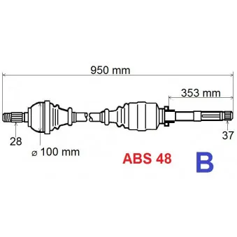 Arbre de transmission GRESA T5598 Z