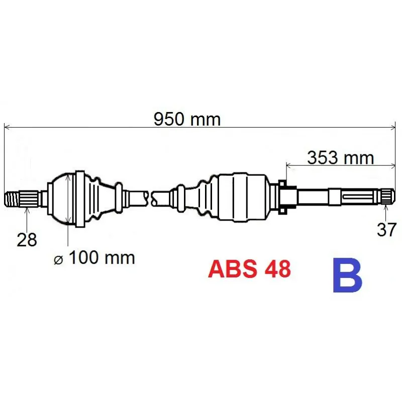 Arbre de transmission GRESA T5598 Z
