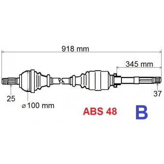 Arbre de transmission GRESA T5633 Z