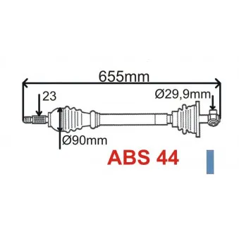Arbre de transmission avant gauche GRESA T5731 Z