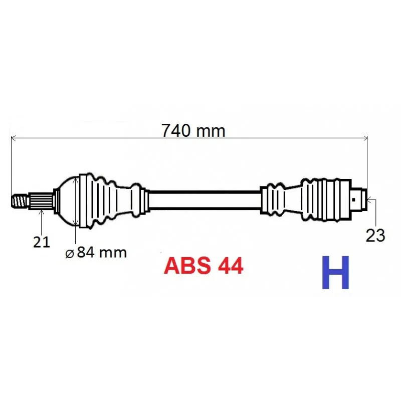 Arbre de transmission GRESA T5744 Z