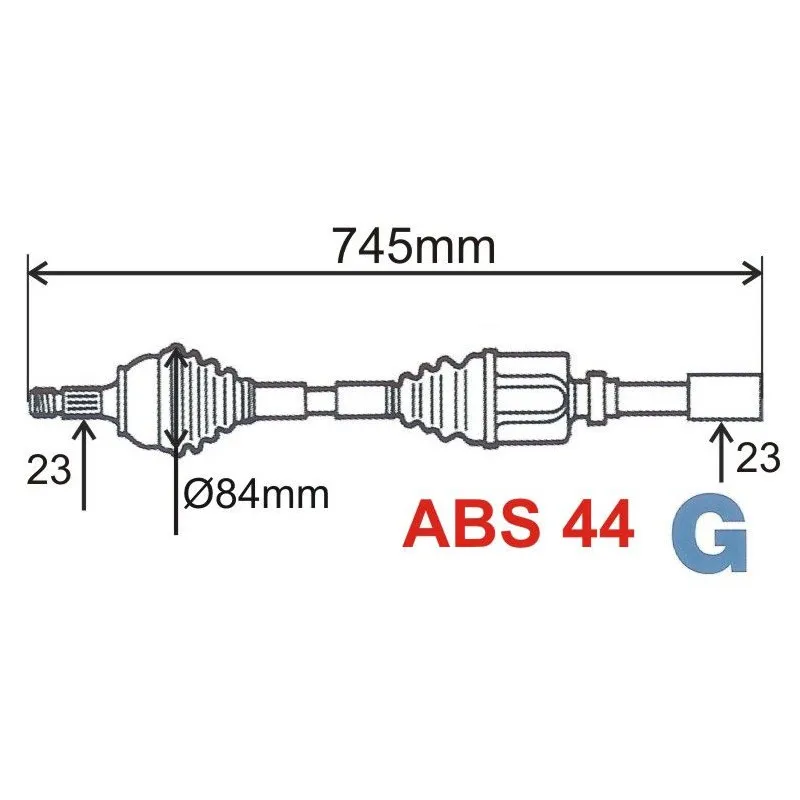 Arbre de transmission avant droit GRESA T5750 Z