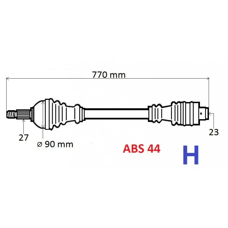 Arbre de transmission avant droit GRESA T5830 Z