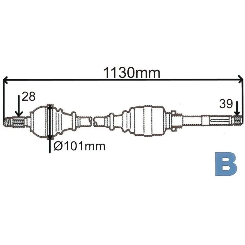 Arbre de transmission GRESA T5840 Z