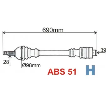 Arbre de transmission GRESA T5841 Z