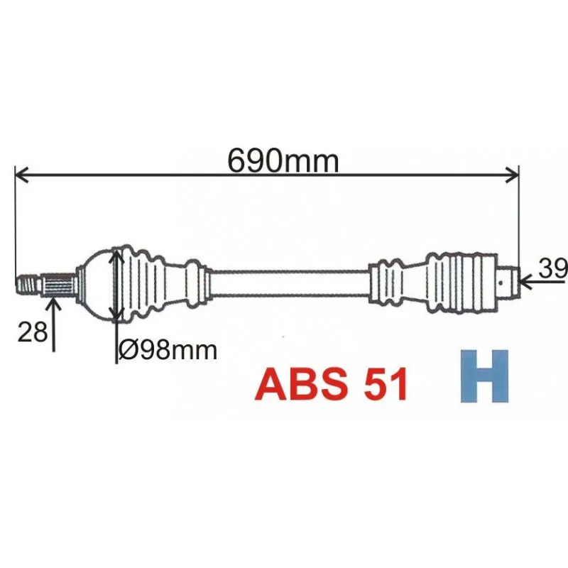 Arbre de transmission GRESA T5841 Z