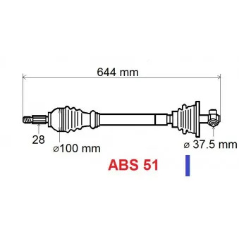 Arbre de transmission GRESA T5857 Z