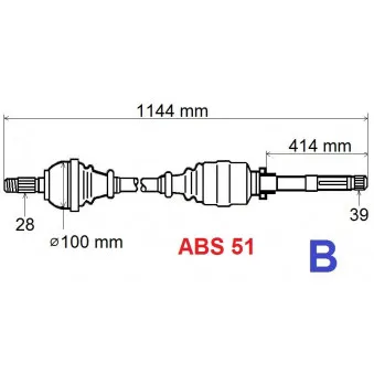 Arbre de transmission GRESA T5859 Z