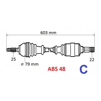 Arbre de transmission GRESA T5862 Z