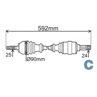Arbre de transmission GRESA T5864 Z