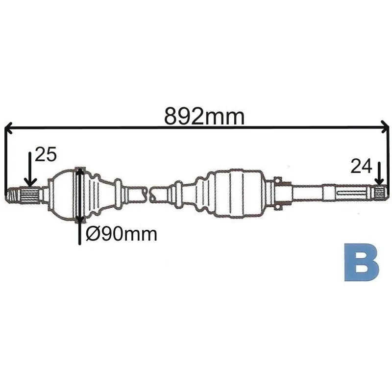 Arbre de transmission GRESA T5865 Z