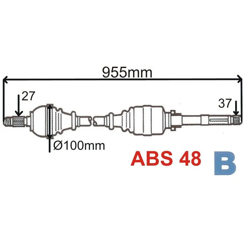 Arbre de transmission avant droit GRESA T5867 Z
