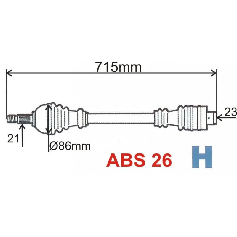 Arbre de transmission avant droit GRESA T5882 Z