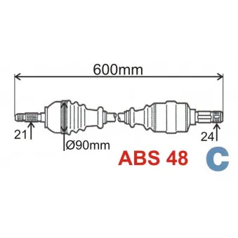 Arbre de transmission GRESA T5895 Z