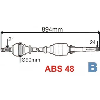 Arbre de transmission GRESA T5896 Z