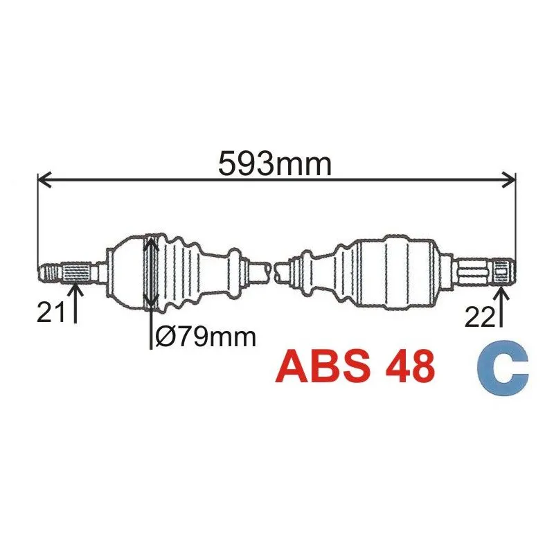 Arbre de transmission GRESA T5898 Z