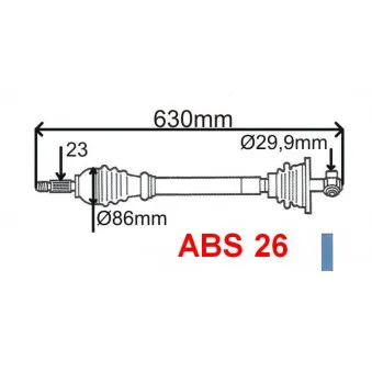 Arbre de transmission avant gauche GRESA T5960 Z