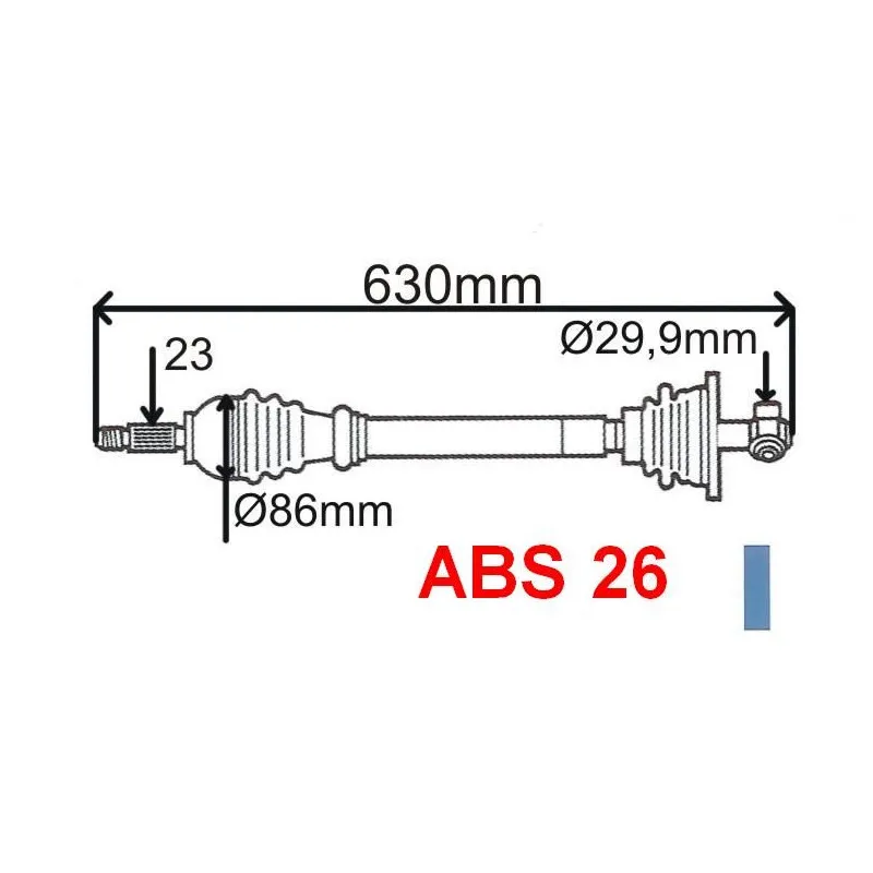 Arbre de transmission avant gauche GRESA T5960 Z