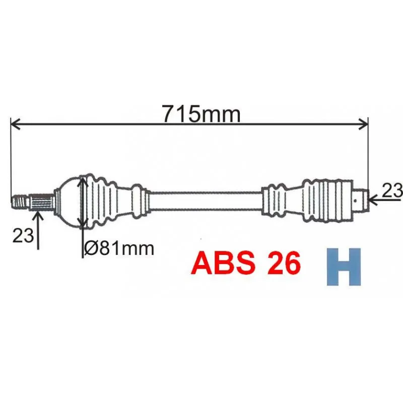 Arbre de transmission avant droit GRESA T5961 Z