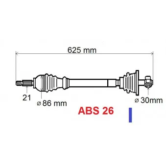 Arbre de transmission avant gauche GRESA T5962 Z