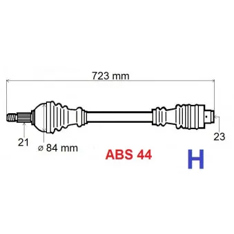 Arbre de transmission avant droit GRESA T5963 Z