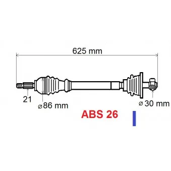 Arbre de transmission avant gauche GRESA T5964 Z