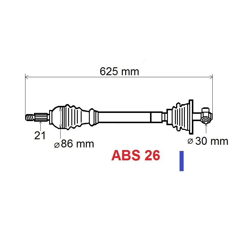Arbre de transmission avant gauche GRESA T5964 Z