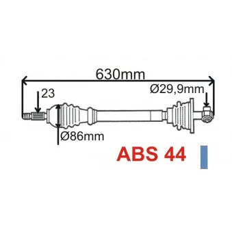 Arbre de transmission avant gauche GRESA T5966 Z