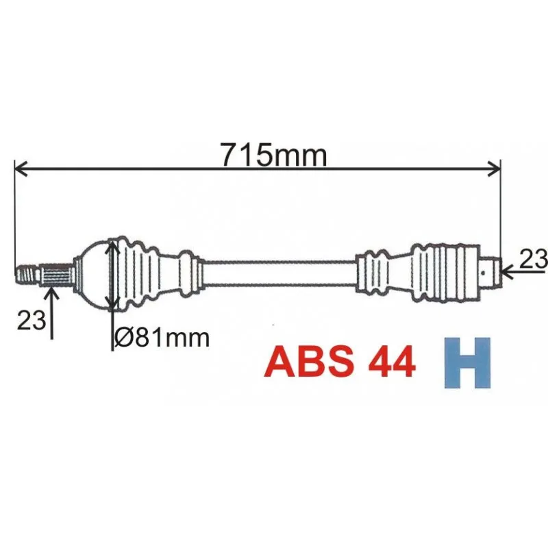 Arbre de transmission avant droit GRESA T5967 Z
