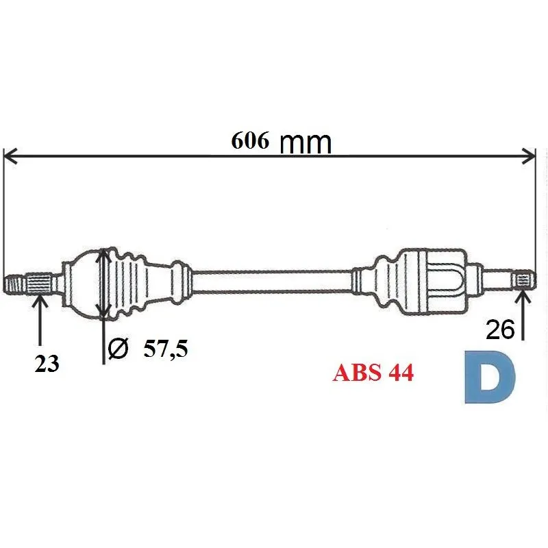 Arbre de transmission avant gauche GRESA T5980 Z