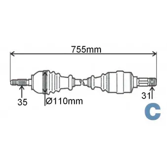 Arbre de transmission GRESA T5982
