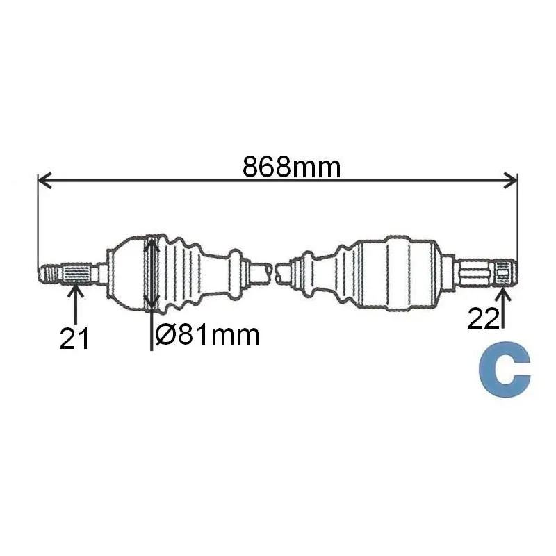 Arbre de transmission avant droit GRESA T5987