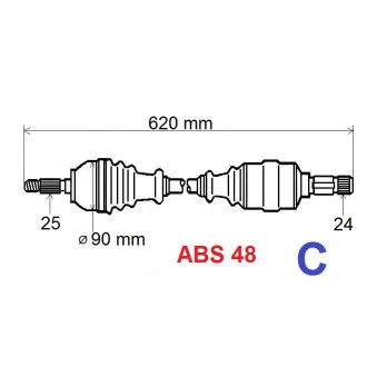 Arbre de transmission GRESA T6004 Z