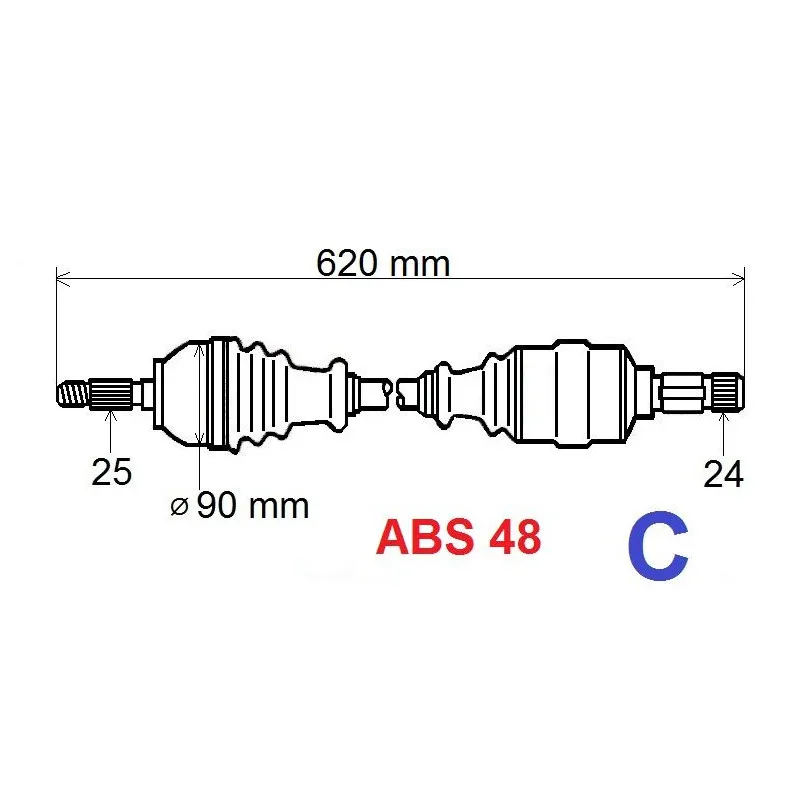 Arbre de transmission GRESA T6004 Z