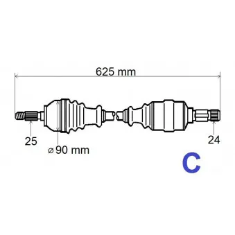Arbre de transmission GRESA T6014