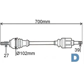 Arbre de transmission GRESA T6016
